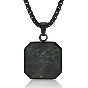 Quality Forged Carbon Fiber Square Bar Necklace Pendant Waterproof Hypoallergenic Geometric Jewelry wholesale