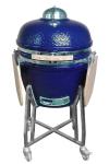 61cm Blue Charcoal 24 Inch Kamado Grill Bamboo Shelves And Handle