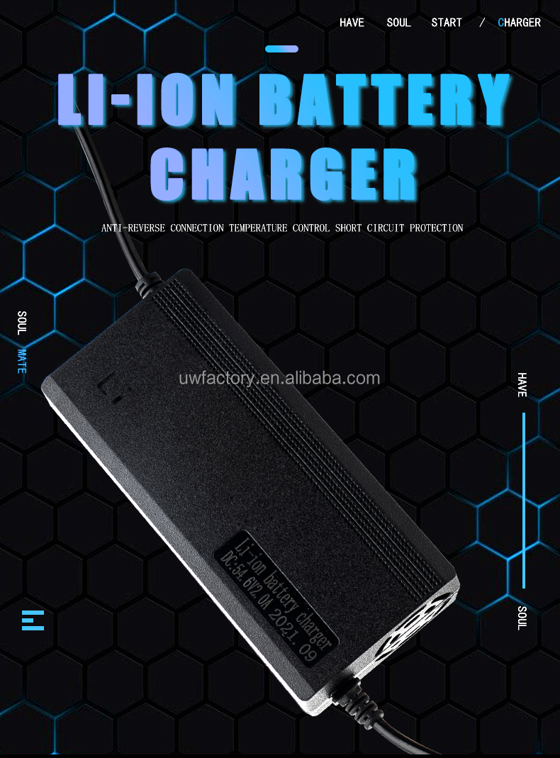 Electric Vehicle Charger 12.6V 10A 29.4V 20A 54.6V5A Lithium Battery Charger for Electric Motorcycles and Scooters