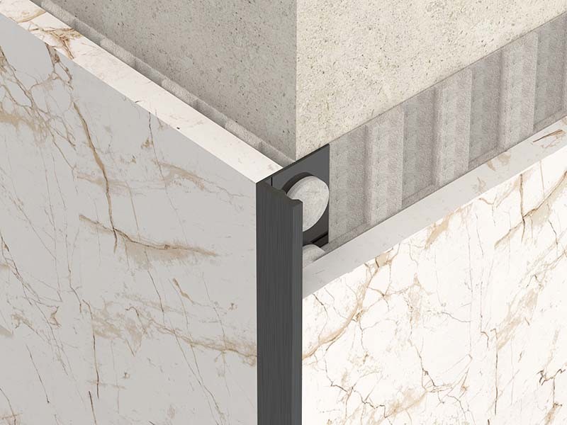 1.8m Brushed Stainless Steel Angle Trim Metal Bullnose Border Edge Trim