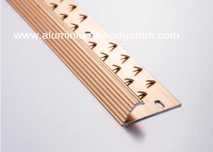 Quality Anti Slip Single Edge Aluminium Carpet Trim Transition Strip Anodized Red Copper Color wholesale