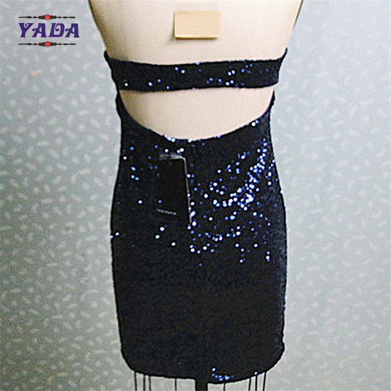 Latest sexy plus size club sequins fashion lady plain women office dress for sale