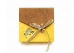 Elegant Ribbon Tie Gift Box , Wedding Favour Boxes With UV Embossing Finishing