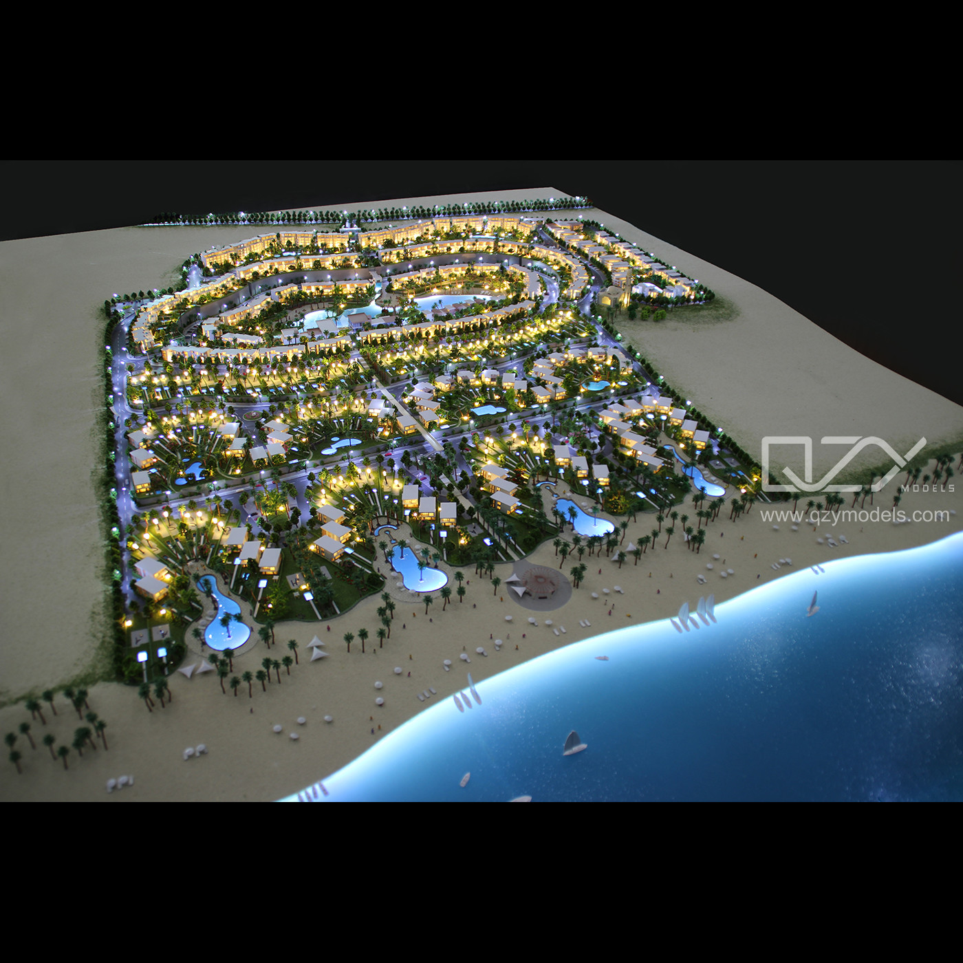 Famous Village Buildings CNC Architecture Model Egypt 1/500 White Bay