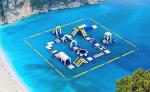 Kids Floating Inflatable Water Park / Inflatable Aqua Splash Park For Shallow