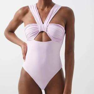 Quality Nylon / Spandex Full Length Ladies One Swimsuit For Beach wholesale