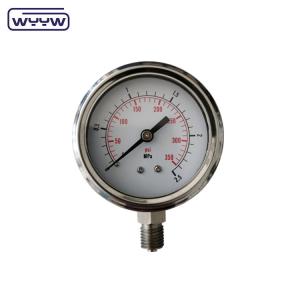 Quality 2.5&quot; SS304 Oil Filled High Pressure Gauge Psi 2.5% 1.6% Accuracy wholesale