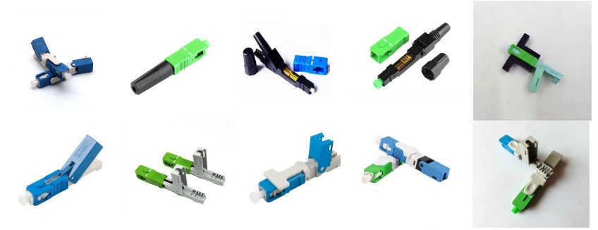 SC / APC Fiber Optic Connectors Fast Assembly 0.3db Insertion Loss