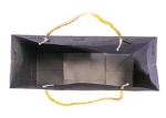 UV Bronzing Eco Paper Bags , Black Cardboard Paper Bag With Three Strands Ropes