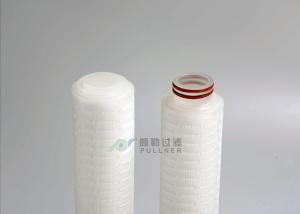 Quality Food Beverage / Electronics Industry PP Pleated Filter Cartridge 0.1um 0.22um 0.45um 1um wholesale