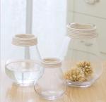 Simple Modern Clear Glass and Rope Glass Vase