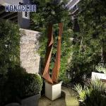 Outdoor garden shaped geometric cube weather resistant steel sculpture