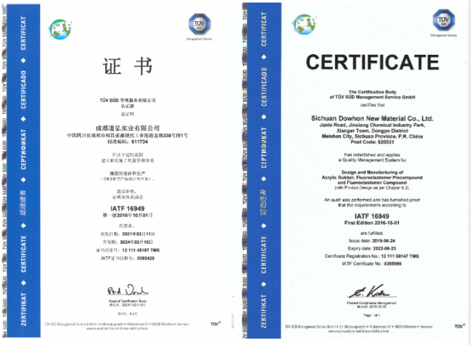 Dowhon Odorless Fuoroelastomer Rubber Slab FFKM O Rings Harsh Chemical Medium Environment Resistance 19