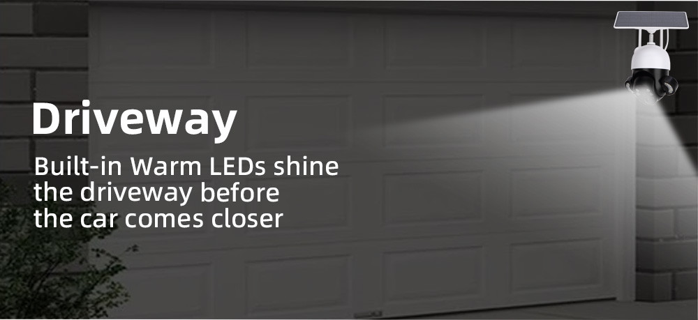 3MP WiFi Home Security Camera IP65 Weatherproof Siren Yard Solar Powered CCTV Camera