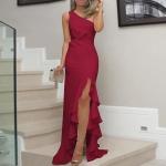 Solid Elegant Summer Dresses Knitted Formal Evening Party Dresses