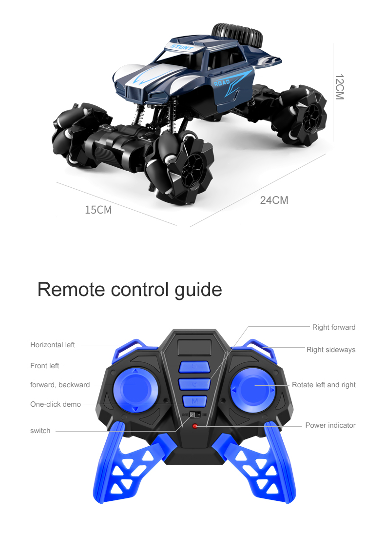 Original Box Package Includes 360 Rotation Radio Control Stunt Rc Drift Racing Car With Light and Light M3 9 Channels