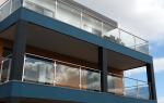 Outdoor Balcony Stainless Steel Glass Balustrade Stain / Polished Finishing