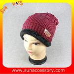 AK17018 Sun Accessory advertising winter knitted beanie hats for mens,Logo can