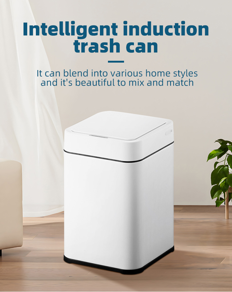 Square Electric Smart Trash Can Dust Bin With Lid Automatic Induction 2CBM - 50CBM Waste Bin