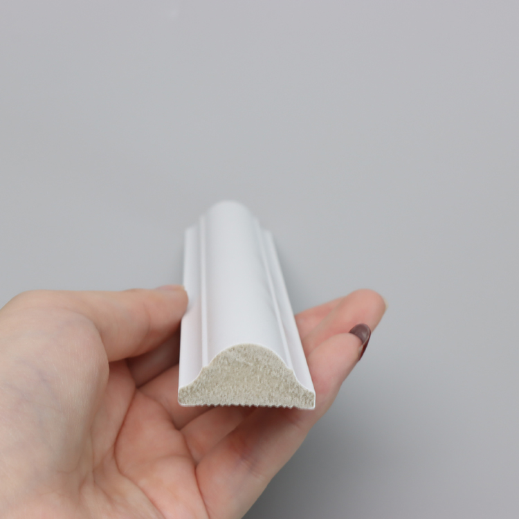 White Decorative Skirting Tile Baseboard Primed Moulding With Led Light