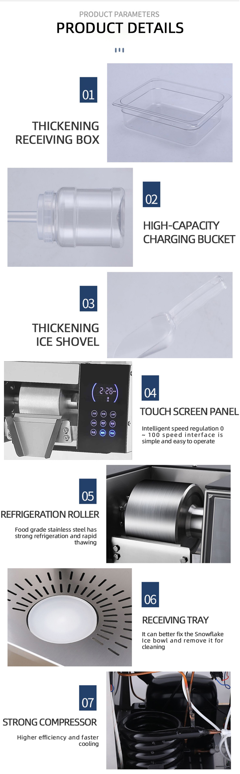 Commercial Snowflake Ice Cream Machine Automatic Production with Instant Electric Air Pot