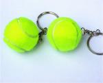 yellow custom logo tennis ball with keychain