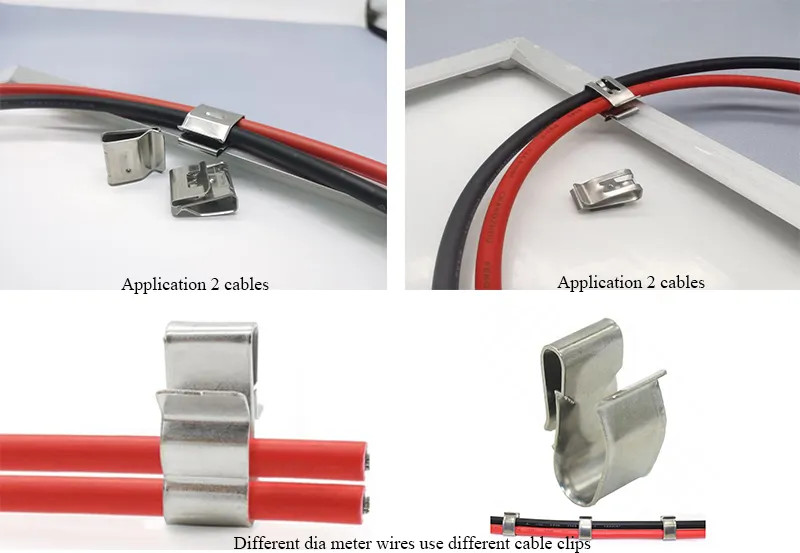 Durable Solar Cable Clip SS304 Solar Panel Installation Accessories Customized