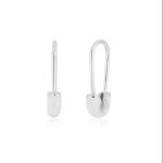 925 Sterling Silver Women's Fashion Pin Earrings adorned with Blue Enamel Drop