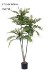 Multiple Stems Faux Chinese Toon Tree Plastic And Fabric Decoration Plant