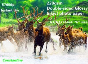 Quality 220gsm Double-sided gloss photo paper inkjet photo paper wholesale
