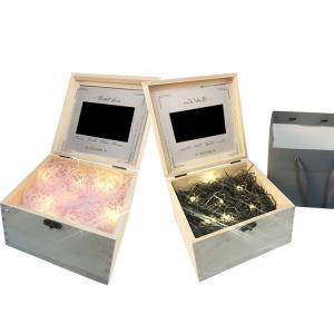 Quality Christmas Gift Screen Wooden Lcd Video Flower Box Brochure hd 7inch screen video box wholesale