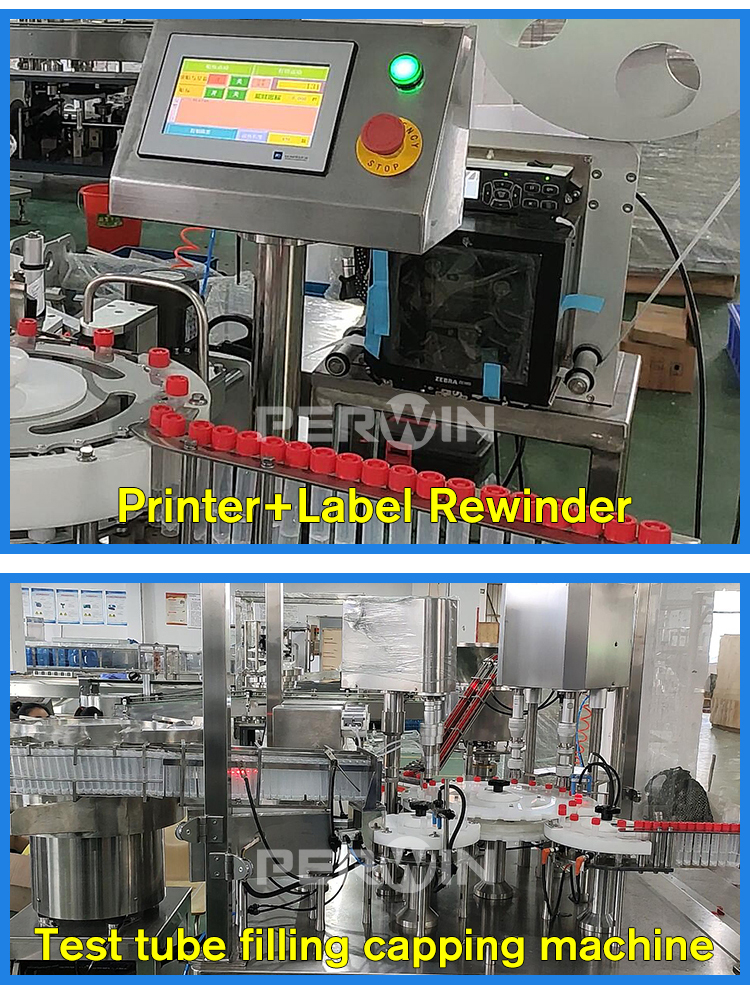GMP 4000BPH plc test tube filler Capping Labeling