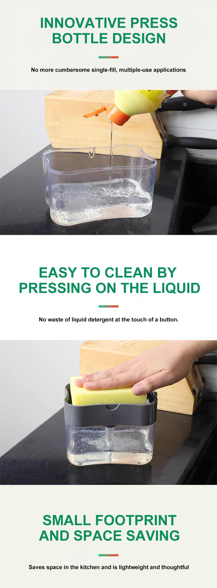 Unbreakable ABS 2 In 1 Dishwasher Soap Dispenser Box