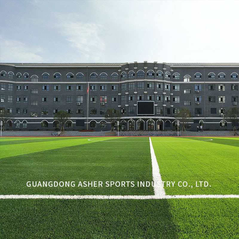Resilient Synthetic Turf Football Field , S Shape Polyethylene Artificial Turf