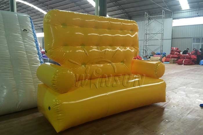 Yellow Color Inflatable Couch Sofa Environmental Friendly For Outdoor Activities