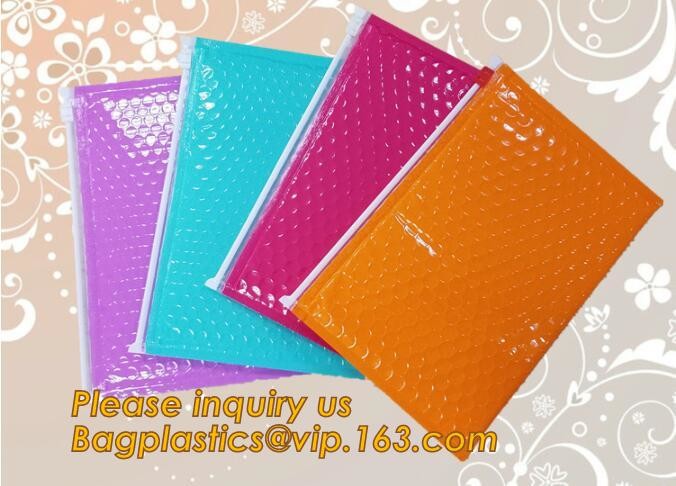 Cosmetic Pink Slider Padded Bag/Silver k Bag With Bubble,Padded Envelopes Cheap Aluminium Foil k Holographic