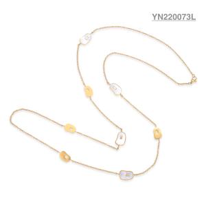 Quality 60CM Stainless Steel Designer Jewelry Long Pendant Gold Stacking Necklace wholesale