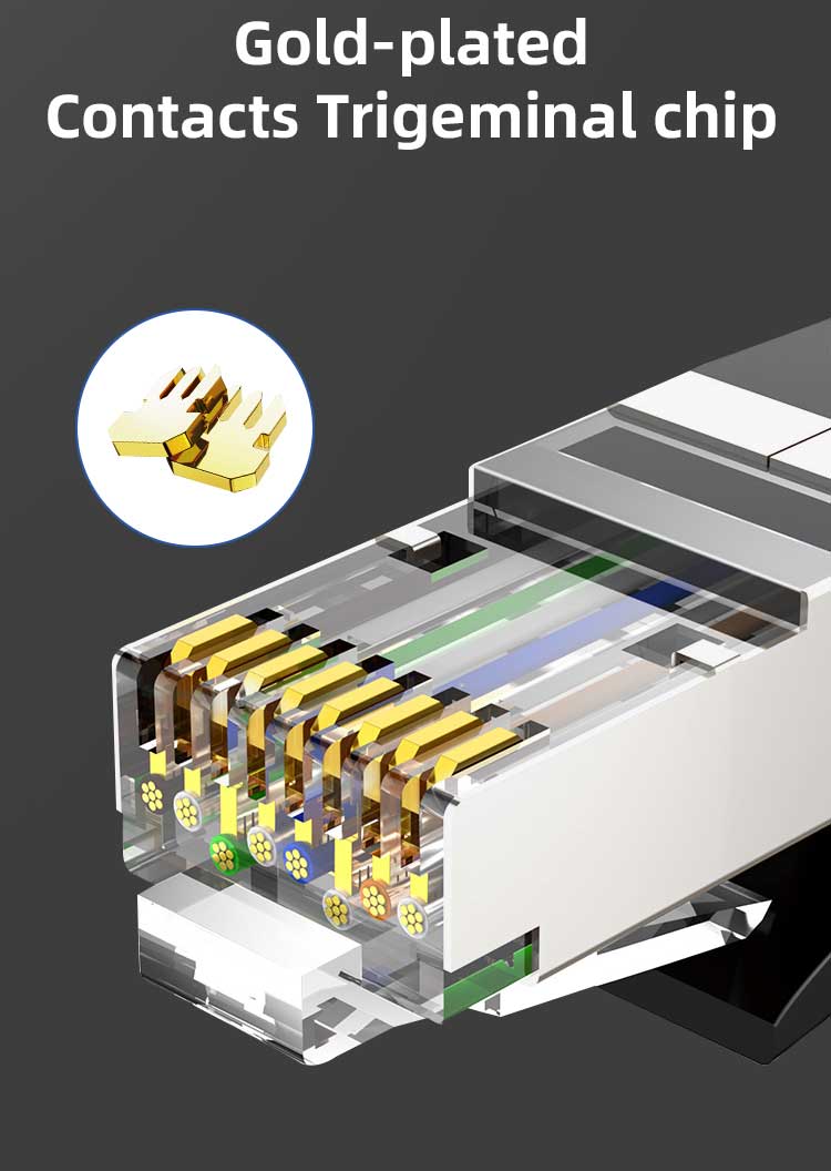 1000mhz CAT7 Patch Cord Ftp Sftp Network Cable Rj45 With 8 Conductors