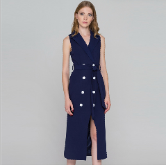 Alibaba wholesale blue sleeveless blazer dress