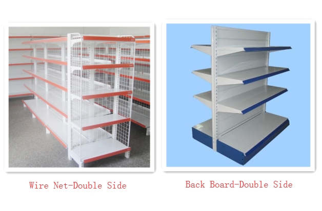 Double Sides Black Color Department Store Snacks Display Racks Wire Net Decking