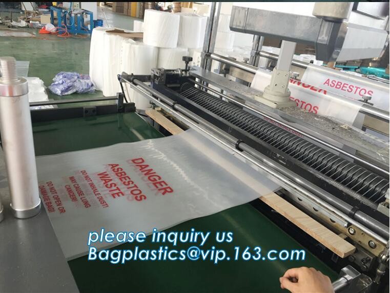 Hazardous Waste Yellow Plastic Bag Asbestos Garbage Bag,large size thicker LDPE asbestos remove bags,asbestos garbage ba