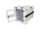 Large White Aluminum Collapsible Dog Kennel Box Steel Folding Animal Cage