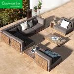 Sofa Set Teak Wood Garden Sectional Modern Design Furniture Outdoor Coffee Table