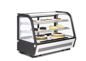 Quality Refrigerated Countertop Bakery Display Chiller 120 Litre Curved Glass wholesale