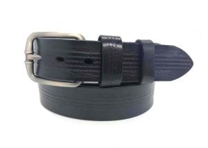 Quality 38mm Single Prong Buckle Mens Casual Leather Belt With Three Rows Stitching wholesale