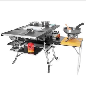 Quality Aluminum Stainless Steel Folding Camping Table for Portable Kitchen in Car or House wholesale