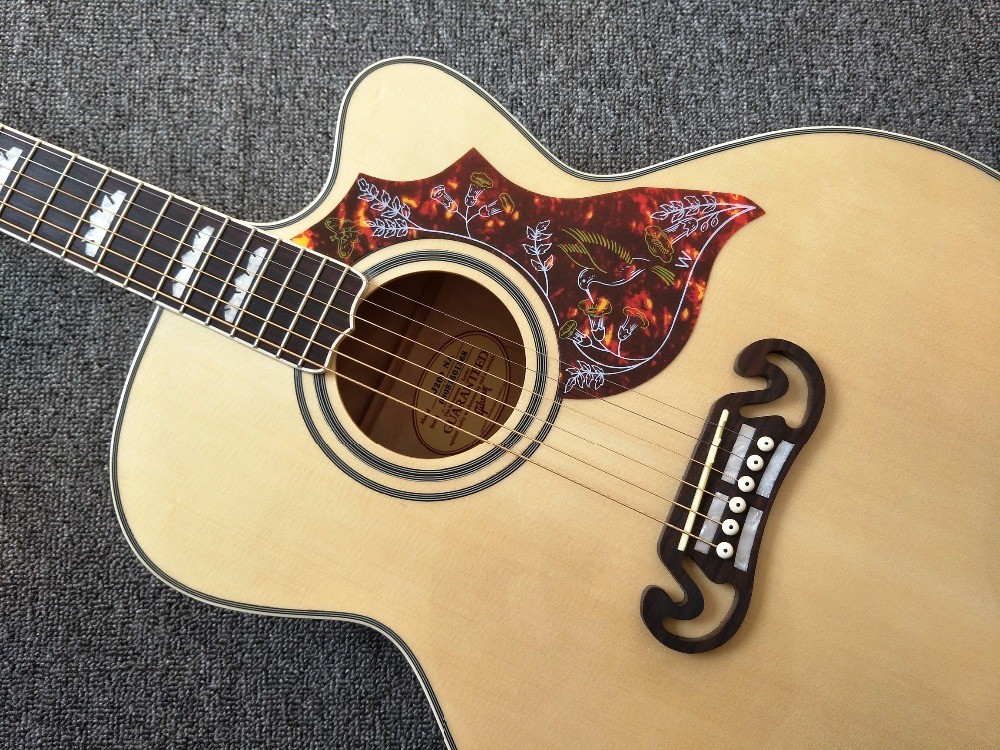Factory Chibson style customization J200 Acoustic Guitar Cutaway Acoustic Classic Guitar with Pickup and Hardcase