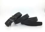 Gunmetal Automatic Buckle Genuine Leather Dress Belt / Business Mens Ratchet