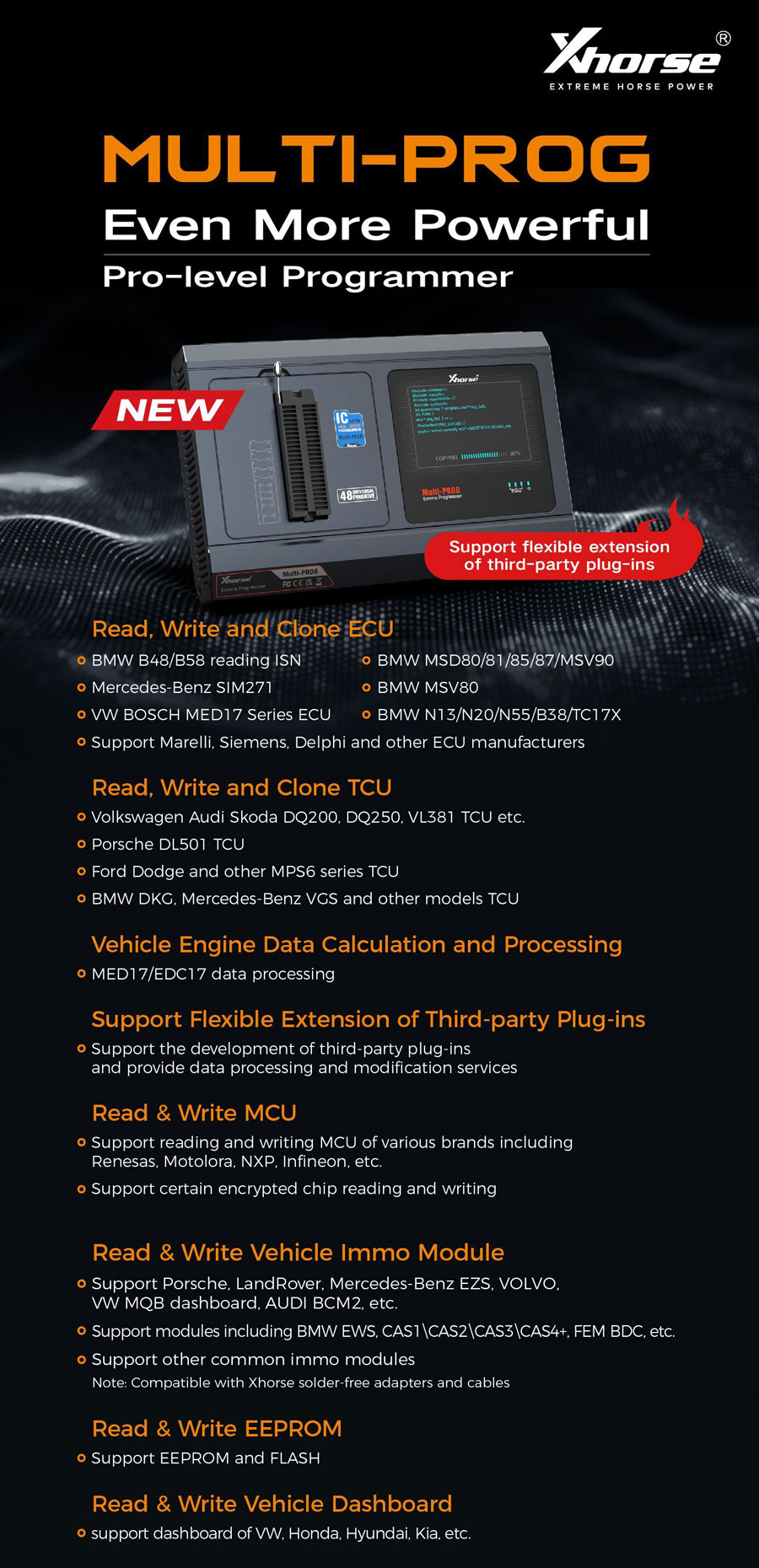 xhorse multi prog ecu list