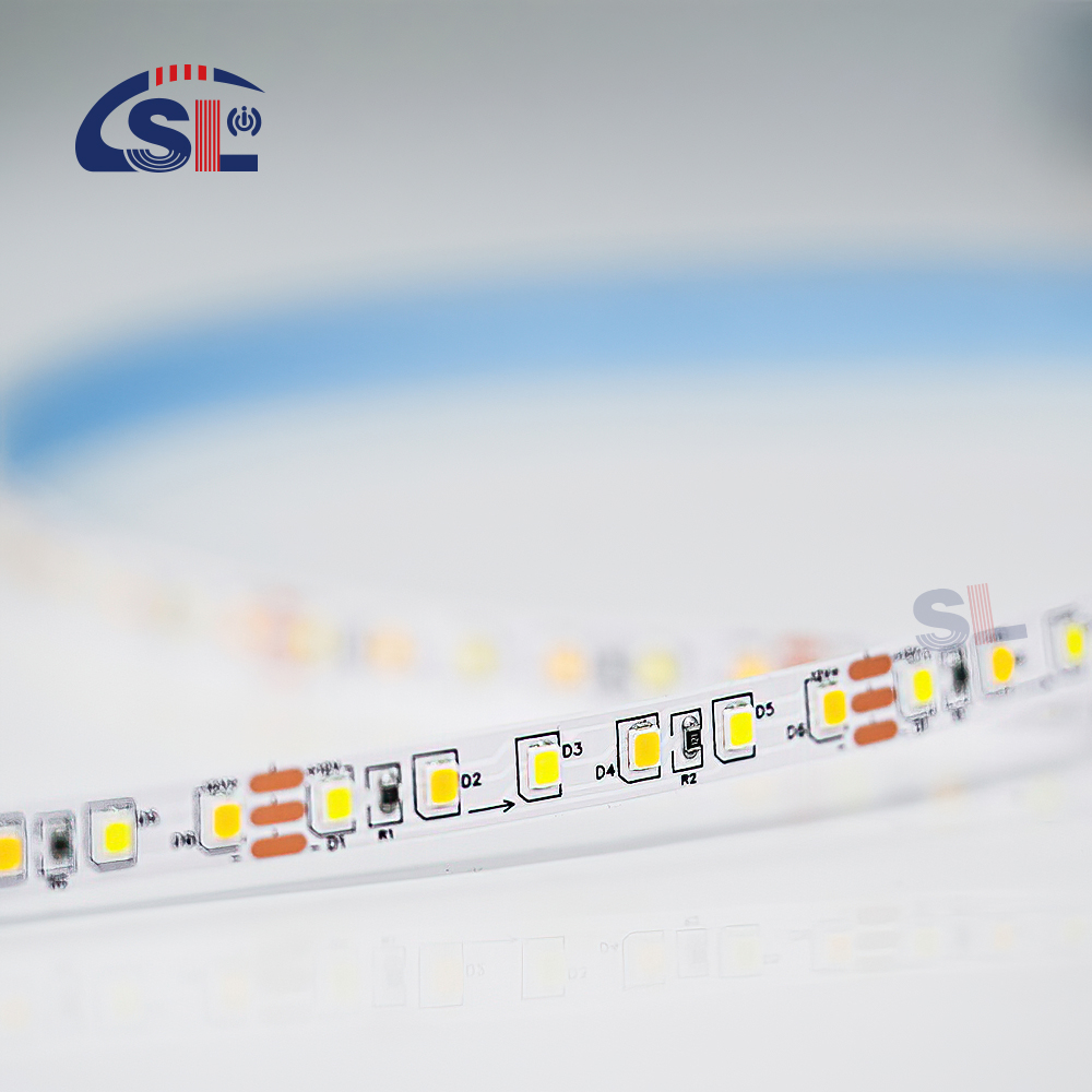 High Lumen 12v24v 8mm 120leds 3000K-6500K CCT Dual Color Die-Cutting Board SMD2835 LED Strip Light